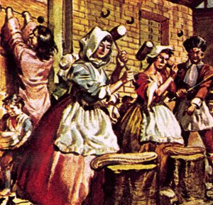 Bezoek aan de Newgate-gevangenis door English School
