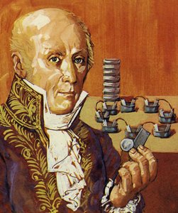 Volta en Galvani toonden aan dat elektriciteit door chemische actie kon worden geproduceerd door English School