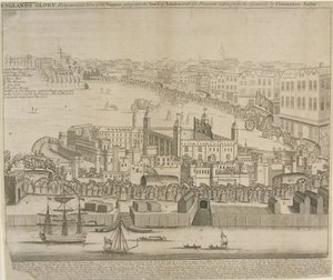Wagens met schatten naar de Tower of London gebracht, 1744 door English School