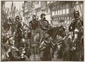 Wallace op weg naar Westminster Hall, illustratie uit Cassells Geïllustreerde Geschiedenis van Engeland door English School