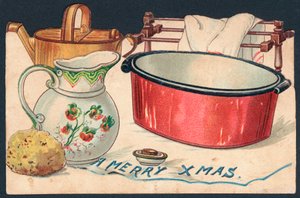 Wasbenodigdheden, Kerstkaart