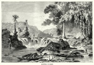 Waterval in Guyana (gravure) door English School