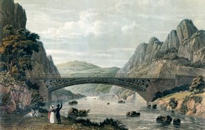 Waterloo Bridge over de rivier Conwy, Wales door English School