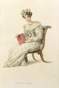 Trouwjurk, modeplaat uit Ackermanns Repository of Arts
