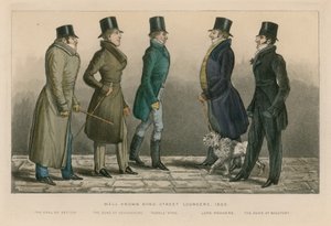 Bekende Bond Street loungers, 1820 door English School