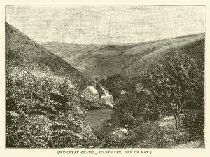 Wesleyan Chapel, Sulby-Glen, eiland Man (gravure)