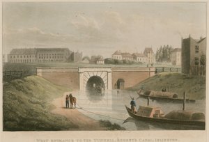 Westelijke ingang van de tunnel, Regents Canal, Islington, Londen door English School