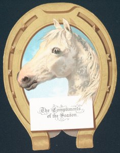 Witte paard en hoefijzer, Kerstkaart