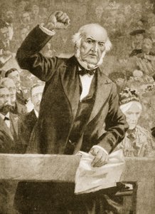 William Gladstone spreekt op een bijeenkomst in Liverpool op 24 september 1896 door English School
