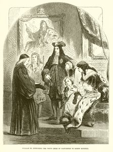 Willem III vertrouwt de jonge hertog van Gloucester toe aan bisschop Burnett door English School