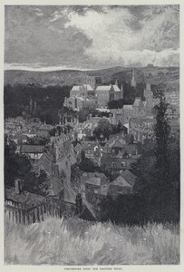 Winchester, vanaf de Oostelijke Heuvels (litho) door English School