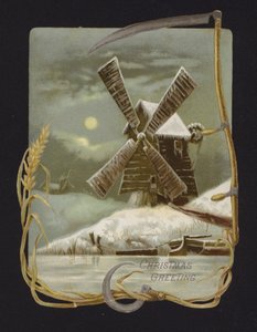 Windmolen in de sneeuw door English School
