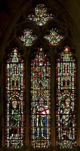 Raam N2 met St. Blasius, St. Joris en een paus (Leo?) door English School