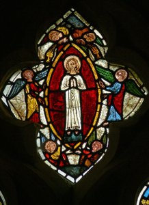 Raam S1 met de Tenhemelopneming van de Maagd Maria door English School
