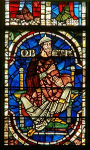 Raam met een genealogische figuur: Obed door English School