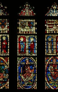 Raam met genealogische figuren inclusief Obed