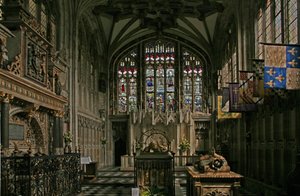 Raam met het oostelijke raam van de Beauchamp-kapel door English School