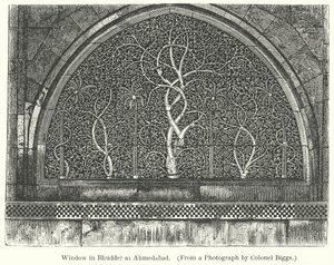 Venster in Bhudder in Ahmedabad (gravure) door English School