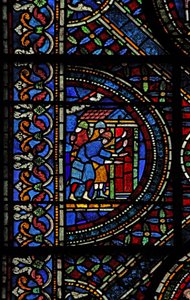 Een scène uit het leven van St. Thomas Becket: Ridders bij de deur van Canterbury door English School