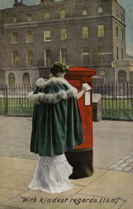 Vrouw die een brief post door English School