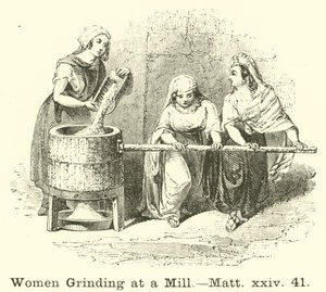 Vrouwen die malen bij een molen door English School