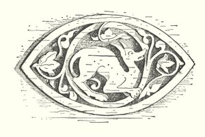 Houtsnijwerk: Hond (gravure) door English School
