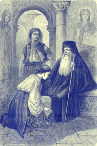 Aanbidding in Roemenië, illustratie uit Geïllustreerde Reizen, bewerkt door H. W. Bates, gepubliceerd ca. 1880 door English School