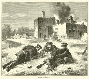 Schrijven naar huis, september 1870 door English School