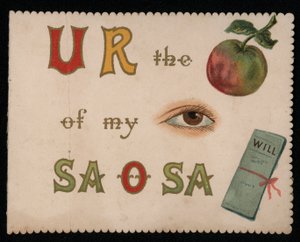 "Jij bent de appel van mijn oog", wenskaart