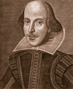 Portret van William Shakespeare, gegraveerd door Martin Droeshout (ca. 1560-ca. 1642), 1623 door English School English School