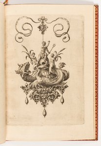 Prent, Plaat 4, uit Bullarum Inaurium etc. Archetypi Artificiosi Pars Altera (Hangers, Oorbellen, etc. Ontwerpen van de Meest Bekwame Aard, Deel Twee) door Engraved by Adriaen Collaert