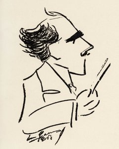 Arturo Toscanini (1867-1957) Italiaanse dirigent in een karikatuur door Enrico Caruso (Italiaanse tenor) door Enrico Caruso