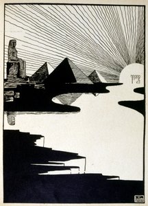 Pesachfeest, uit het boek Juda geïllustreerd door Ephraim Moses Lilien (1874-1925). Lilien wordt beschouwd als de vader van de zionistische iconografie, gecreëerd in de Jugendstil (Duitse art nouveau) stijl. Hij illustreerde 