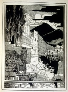 De ruïnes van Sodom, uit het boek Juda geïllustreerd door Ephraim Moses Lilien (1874-1925). Lilien wordt beschouwd als de vader van de zionistische iconografie, gecreëerd in de Jugendstil (Duitse art nouveau) stijl. Hij illustreerde 