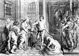 De executie van St. Johannes de Doper, gegraveerd door Martin I van den Enden door Erasmus Quellinus II