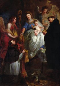 De Maagd Geeft een Stola aan Sint-Hubertus door Erasmus Quellinus II