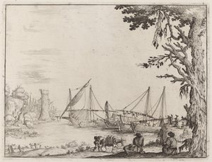 Haven met Geankerde Schepen door Ercole Bazicaluva