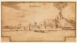Uitzicht op Cartagena, Spanje, ca. 1642 door Ercole Frigoni Bazzicaluva