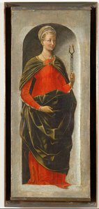Saint Apollonia, rechterzuil van het altaar van Saint Vincent Ferrier geschilderd voor Bologna door Francesco Cossa, afgewerkt door Ercole di Roberti ... door Ercole de Roberti