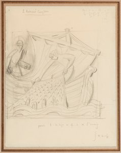 Christus en de wonderbaarlijke visvangst, december 1933 door Eric Gill