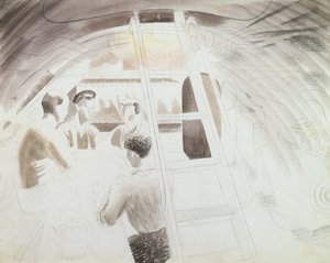 Mannen tijdens Pauze door Eric Ravilious