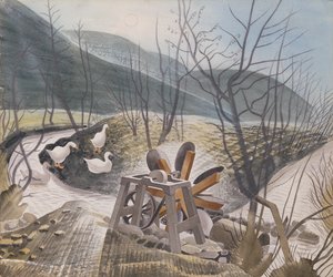 Waterrad, 1938 door Eric Ravilious