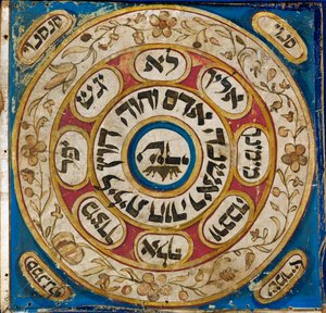 Amulet, uit Perzië (perkament, aquarel, goudpoeder) door Erich Lessing