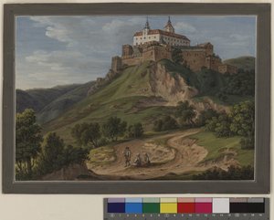 Uitzicht op Kasteel Forchtenstein in Hongarije door Erich Lessing