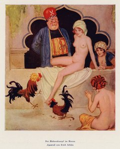 De hanengevecht in de harem door Erich Schutz