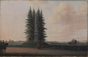 De obelisk opgericht ter ere van de staatsman J.H.E. Bernstorff in Gentofte, ten noorden van Kopenhagen