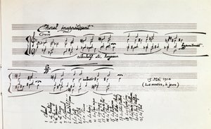 Detail van muzikale partituur van Sports et divertissements door Erik Satie door Erik Satie