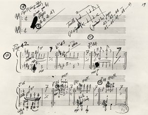 Handgeschreven manuscript van Parade door Erik Satie