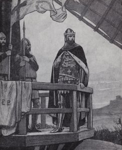 Koning Edward III bij de Slag bij Crecy, Frankrijk, 26 augustus 1346 door Ernest (after) Board