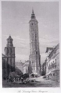 De scheve toren, Saragossa door Ernest (after) George